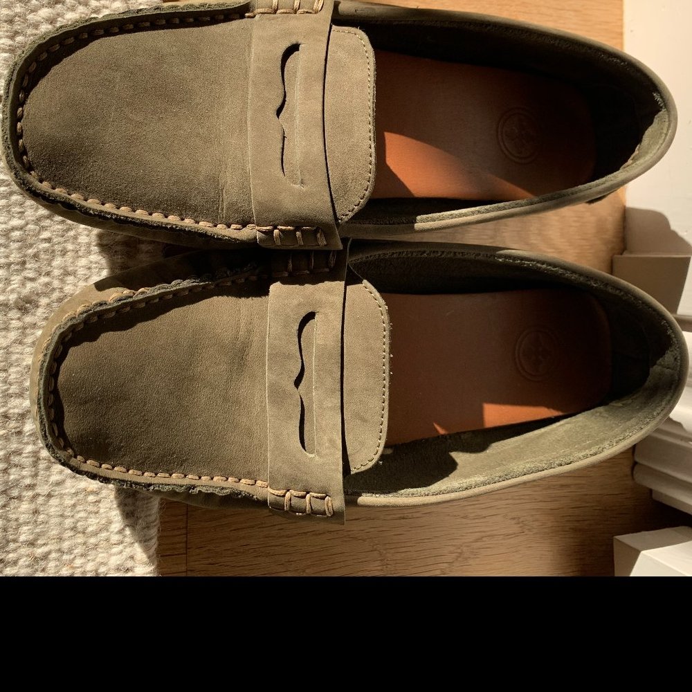 Charleston Shoe Co. Suede Loafers-Tradd-Olive 8